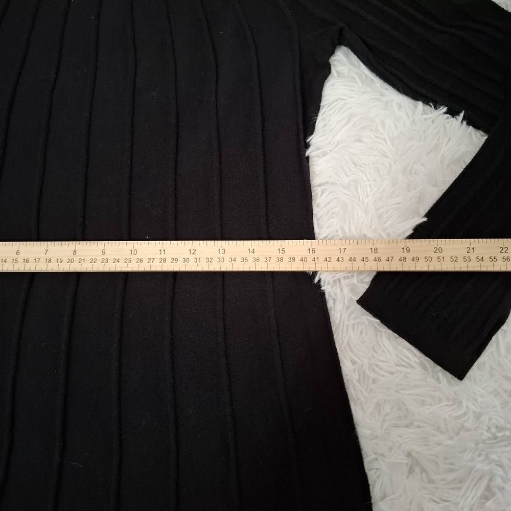 Lucky brand maxi dress Ribbed Monck Neck Long Sleeves Black Size LARGE - Picture 12 of 15